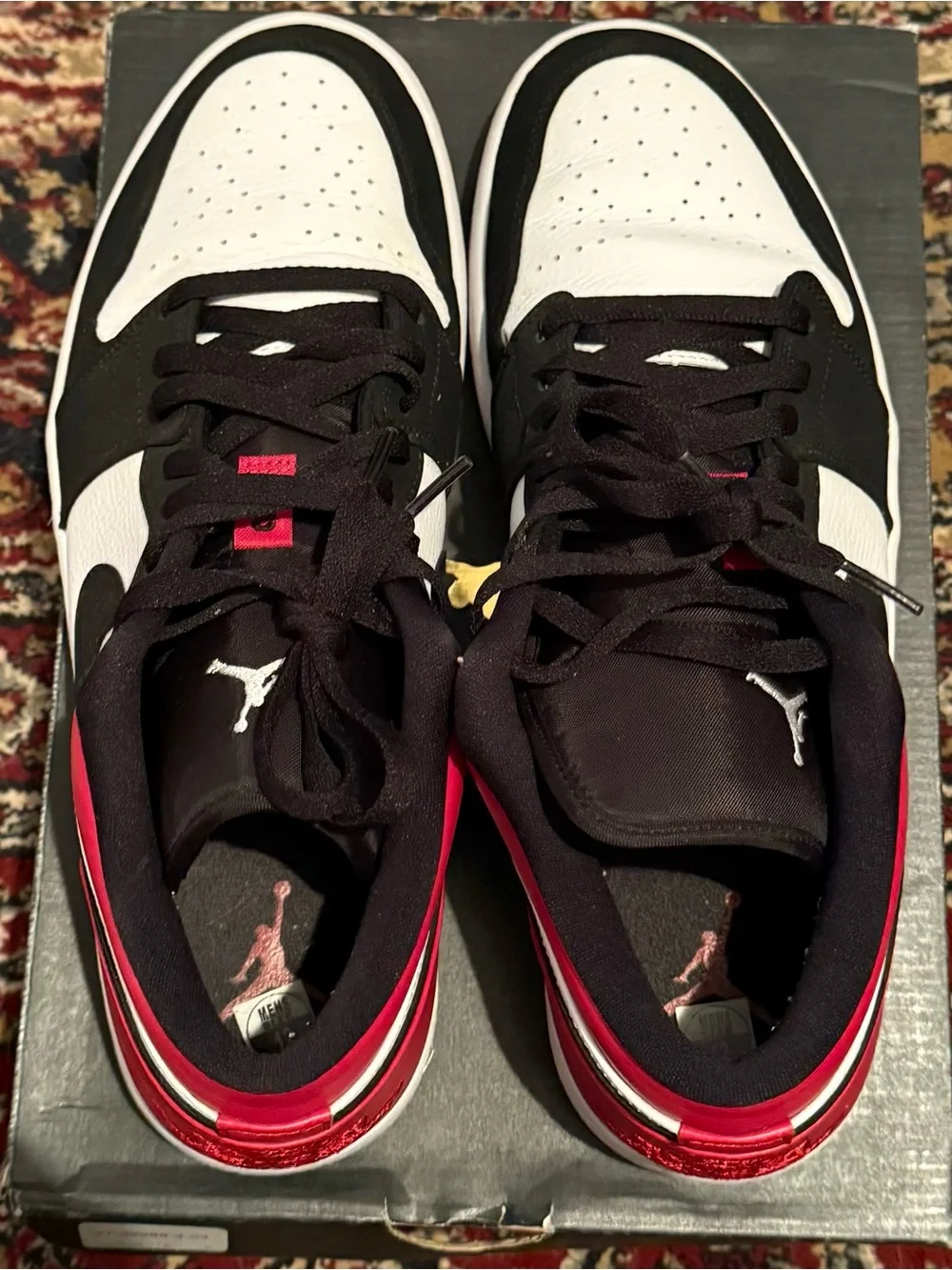 Jordan 1 Low Retro Black Toe - Men’s Low Sneaker — Red/Black/White